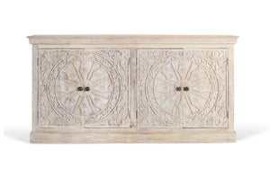 Credenza a quattro ante realizzata a mano in legno di mango