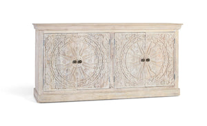 Credenza a quattro ante realizzata a mano in legno di mango