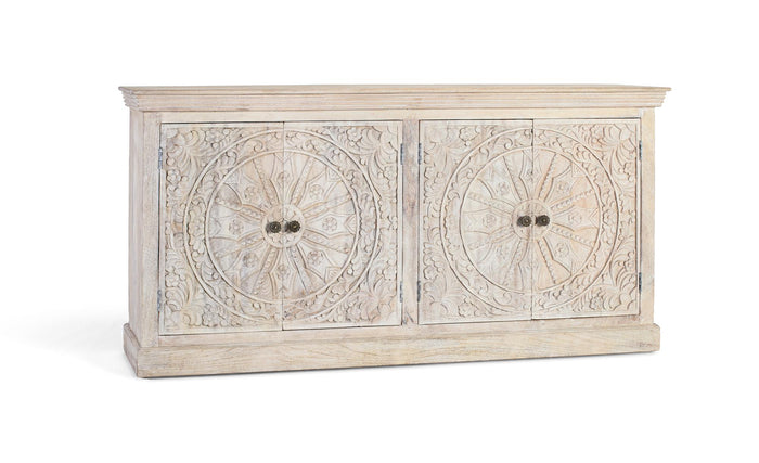 Credenza a quattro ante realizzata a mano in legno di mango