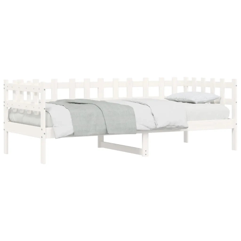 Dormeuse senza Materasso-Divano Letto-Struttura Letto Bianca 90x190 cm Legno Massello Pino 412097