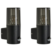 Set di 2 applique da esterno con sensore di movimento in alluminio nero stile moderno