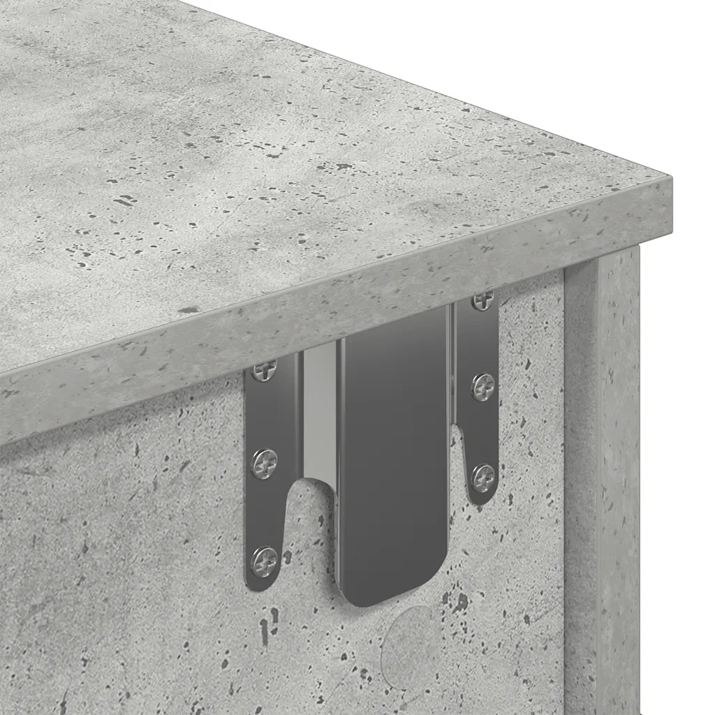 Scaffale a Parete con Cassetti Grigio 60x28x15 cm in Truciolato 859944