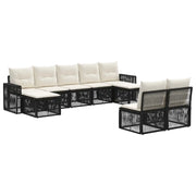 Set Divano da Giardino 9 pcs Nero e Bianco Crema polyrattan 3435238