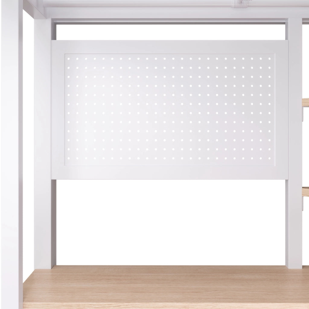 Letto a soppalco 90 x 200 cm con scrivania, LED, USB e USB-C bianco