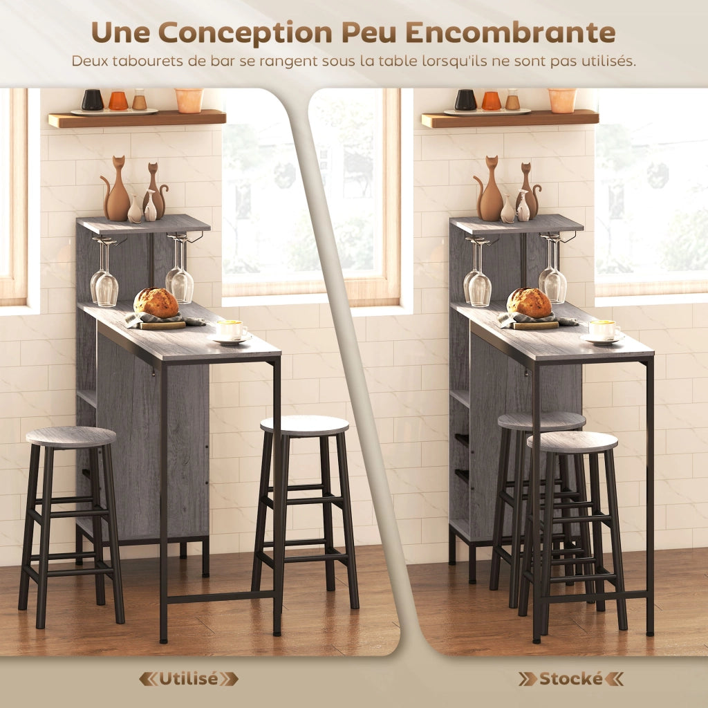 Tavolo da bar con sgabelli ¨C zephmum ¨C legno naturale