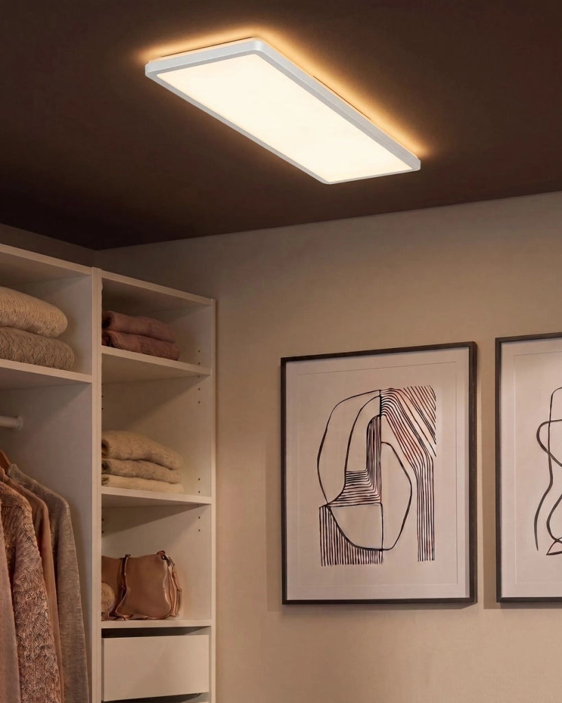 Plafoniera LED Bianco a Pannello con Telecomando per Montaggio a Soffitto