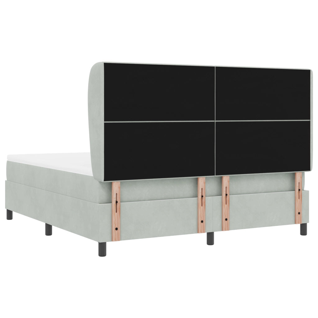 Letto Box Spring  con materasso Grigio chiaro 180x200 cm Velluto