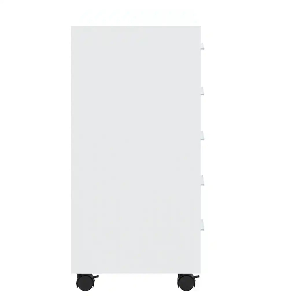 Mobile contenitore moderno e flessibile per ufficio 33 x 38 x 63 cm realizzato in legno composito bianco lucido 02_0047078