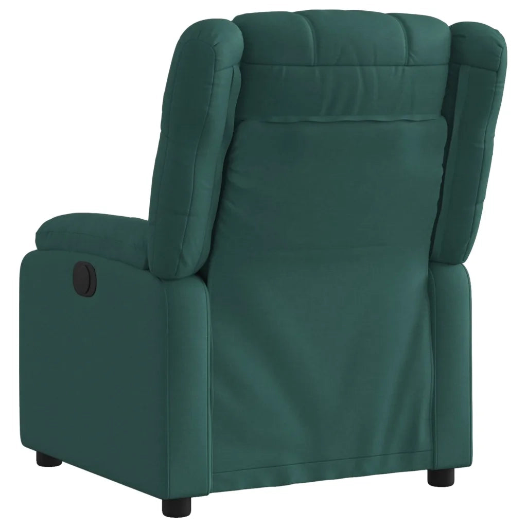 Poltrona | Sedia Relax Reclinabile in Tessuto Verde Scuro