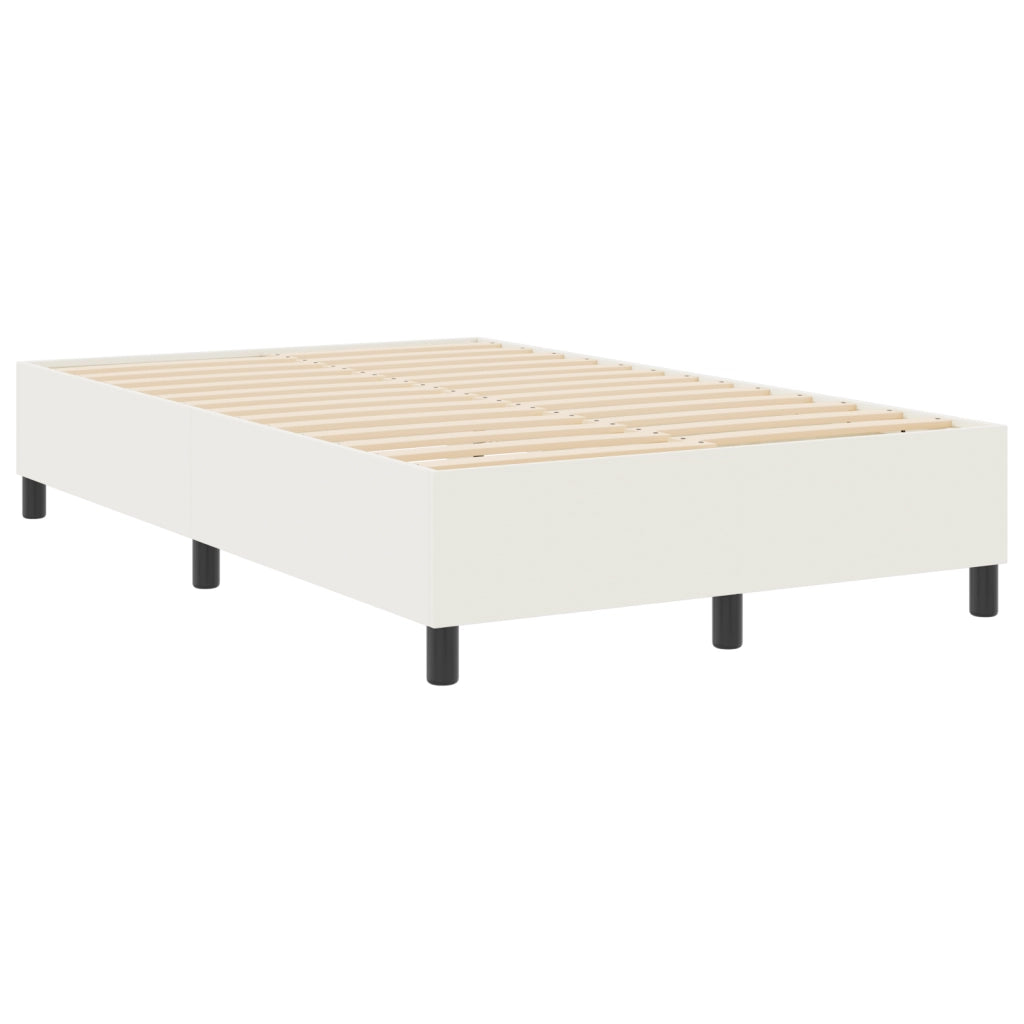 Letto Box Spring Crema Piccolo Matrimoniale Tessuto Corduroy