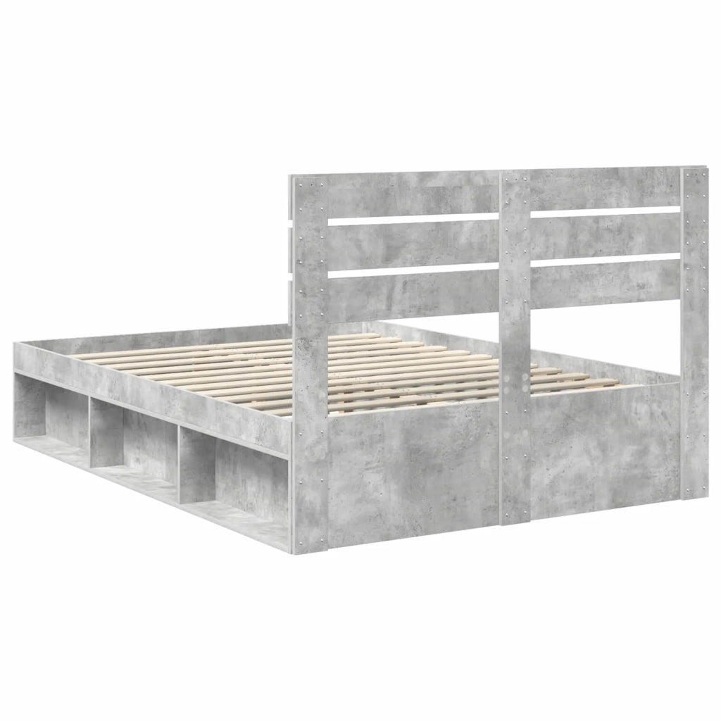 Struttura del letto Calcestruzzo 140 x 190 cm Pino massello 3411418