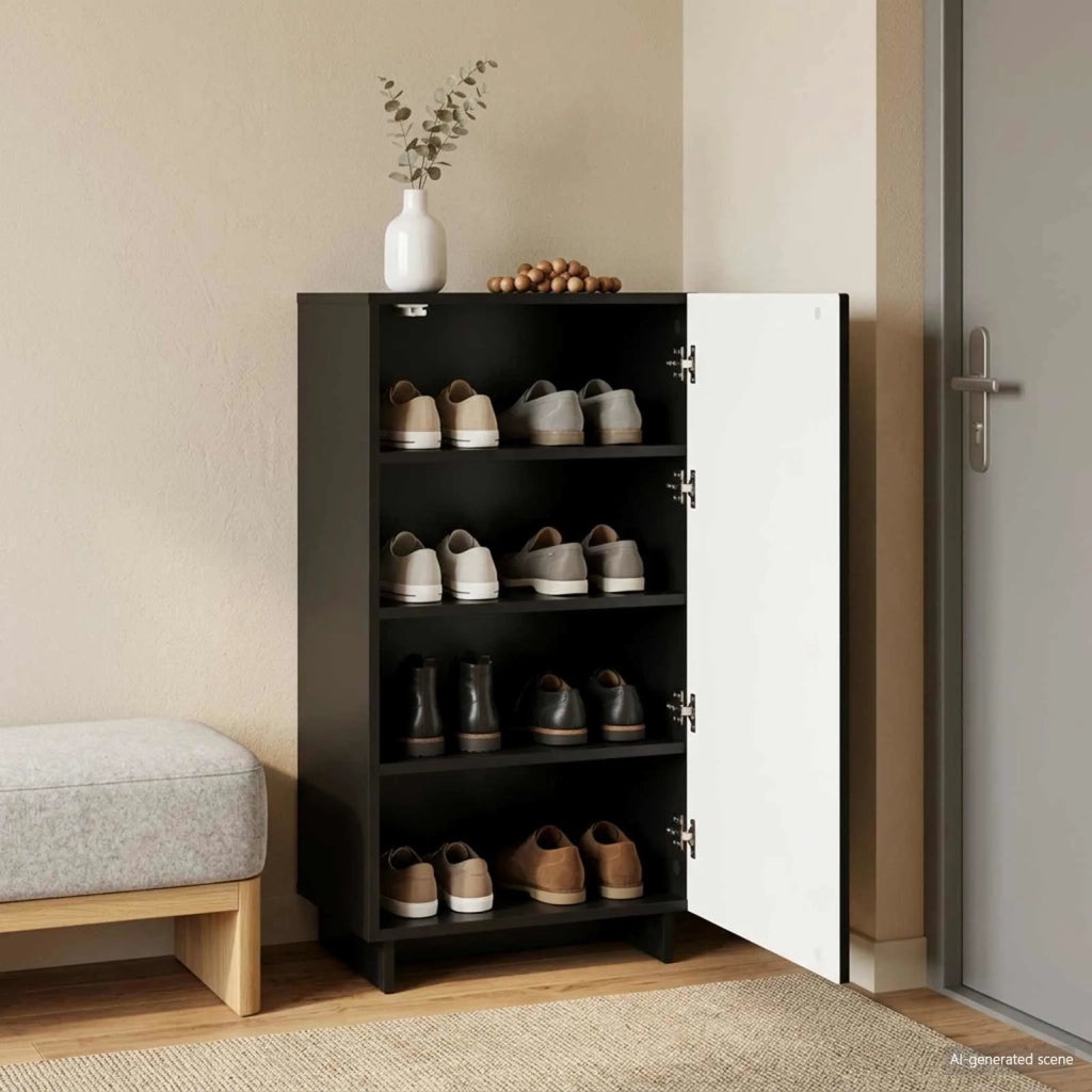 Mobile per scarpe 48 x 38 x 87,5 cm Legno ingegnerizzato Nero 8011667