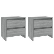 Set di 2 Comodini | Armadio da Notte | Mobiletto da notte Grigio Sonoma 45x34,5x44,5 cm in Truciolato