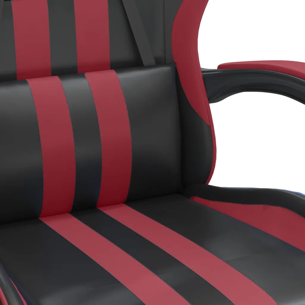 Sedia da Gaming con Poggiapiedi Nero e Rosso Vino in Similpelle cod mxl 63519
