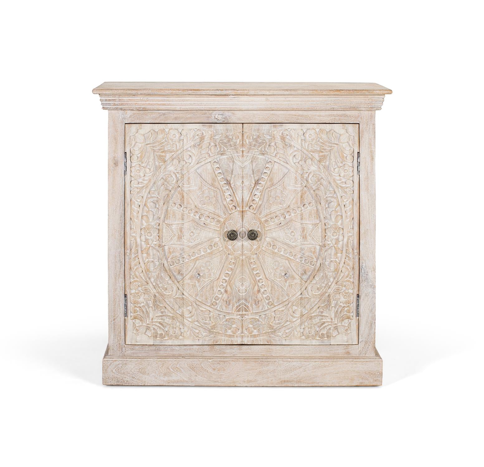 Credenza a due ante realizzata a mano in legno di mango