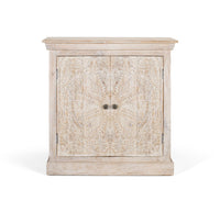 Credenza a due ante realizzata a mano in legno di mango