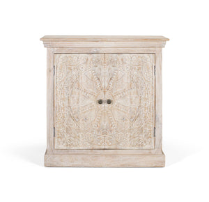 Credenza a due ante realizzata a mano in legno di mango