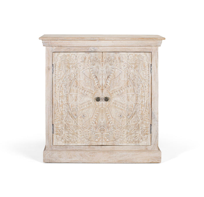 Credenza a due ante realizzata a mano in legno di mango