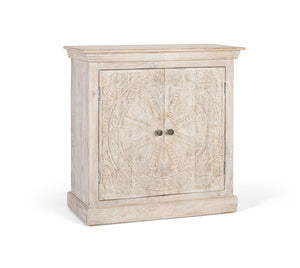 Credenza a due ante realizzata a mano in legno di mango