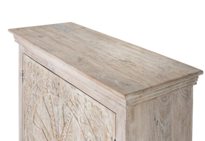 Credenza a due ante realizzata a mano in legno di mango