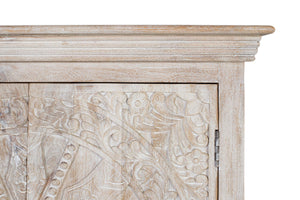 Credenza a due ante realizzata a mano in legno di mango