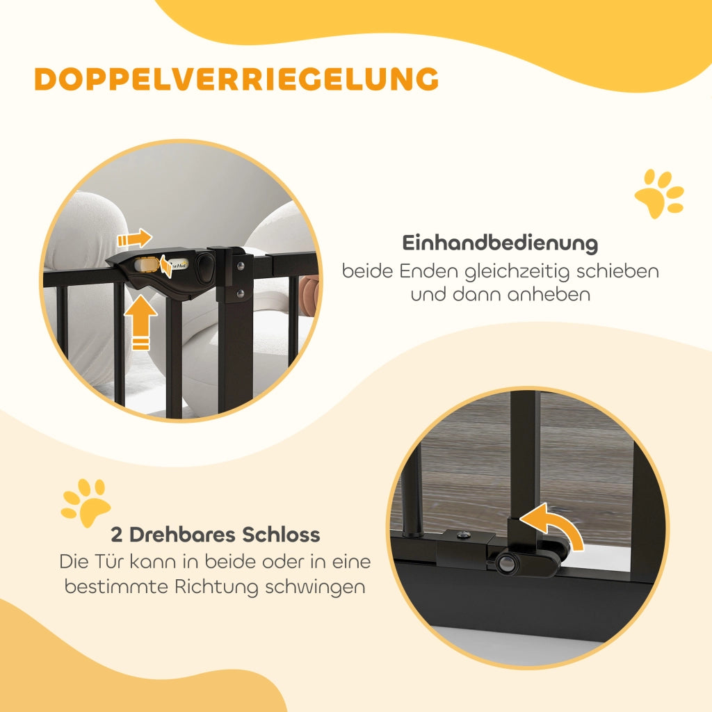Cancello di sicurezza per cani ¨C Minimal ¨C Nero, metallo, 74-80/87-94 cm