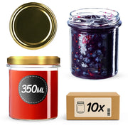 Barattoli di vetro KADAX Avila 350 ml 10 pezzi 82 mm + coperchi dorati