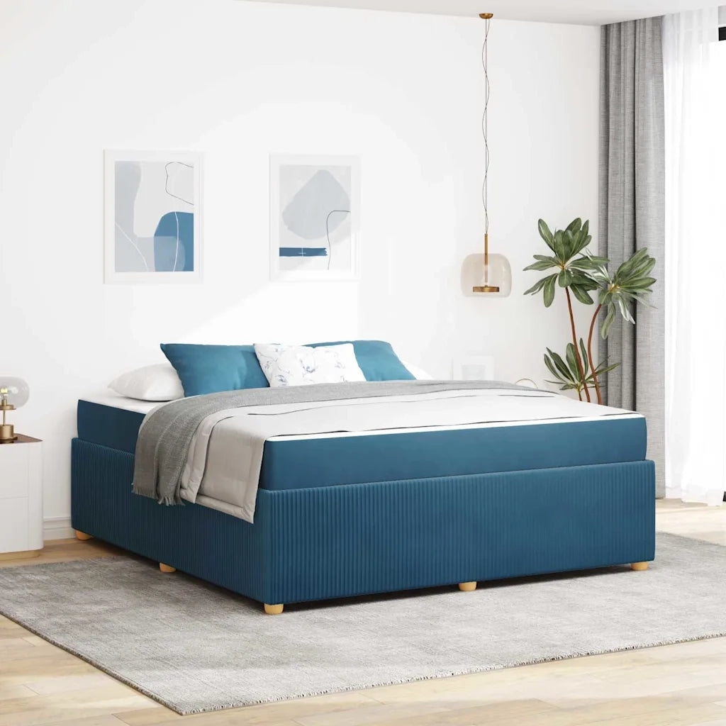 Struttura del letto con materasso Blu 180 x 200 cm Tessuto 3398429