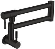 Mangiatutto per parete, rubinetto pieghevole, mangiatutto con un foro, acciaio inox liscio, un rubinetto per acqua fredda, nero.
