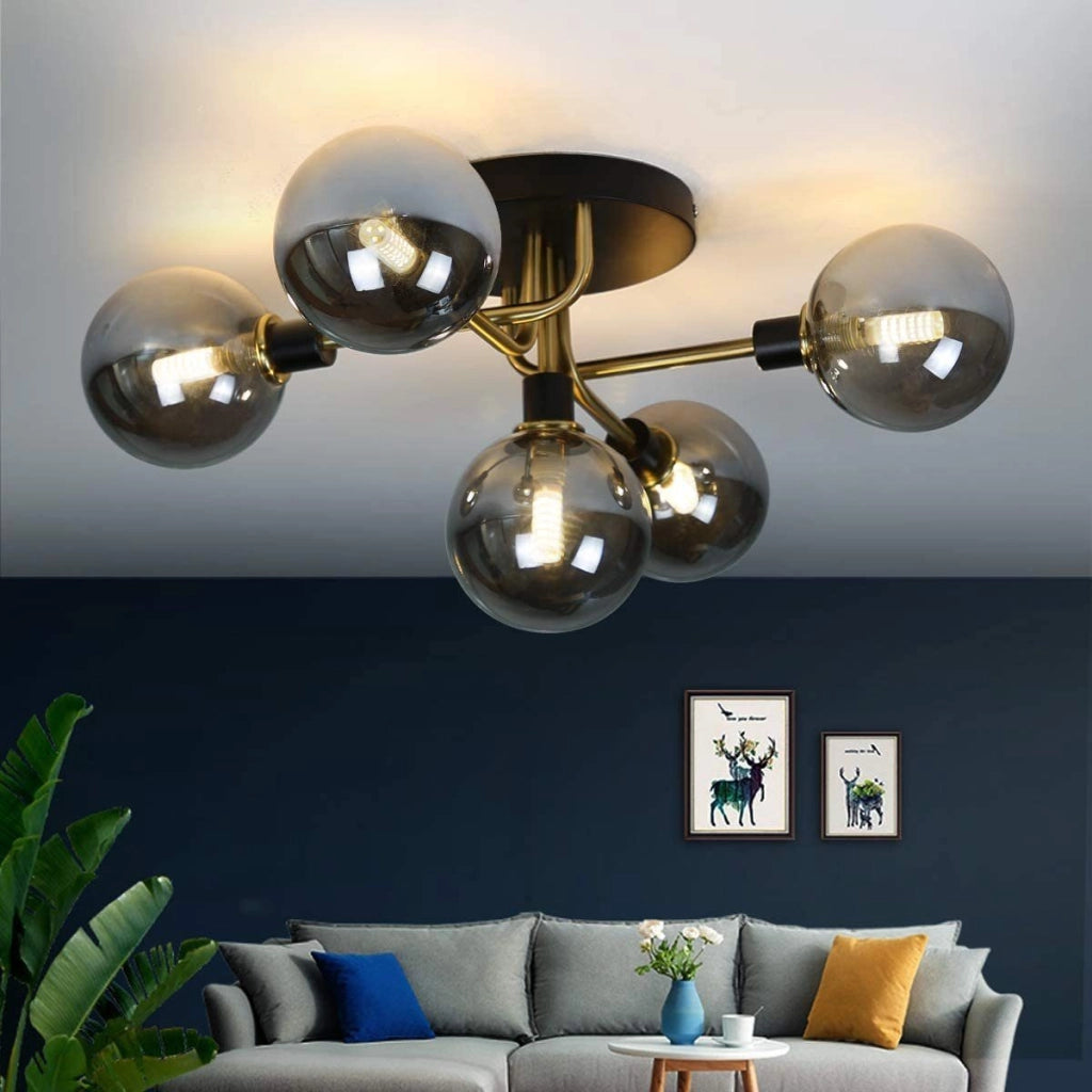 ZMH Lampada da soffitto a globo in vetro per illuminazione soggiorno