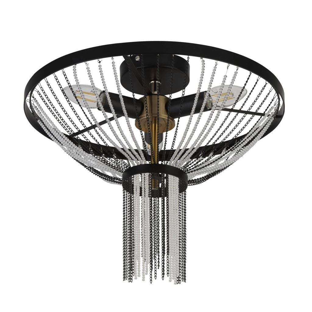 Lampada a Soffitto Tiffany Inglenook Metallo Bronzo Valiant 2 Luci E27