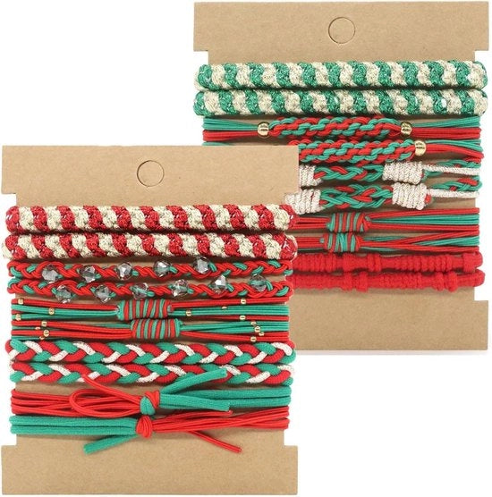 Bande di capelli boho per donne e ragazze - retini elastici a forma di coda di cavallo - fascette di capelli con perle - tema natalizio.