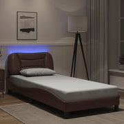 Giroletto con Luci LED Marrone 90x190 cm in Similpellecod mxl 91481