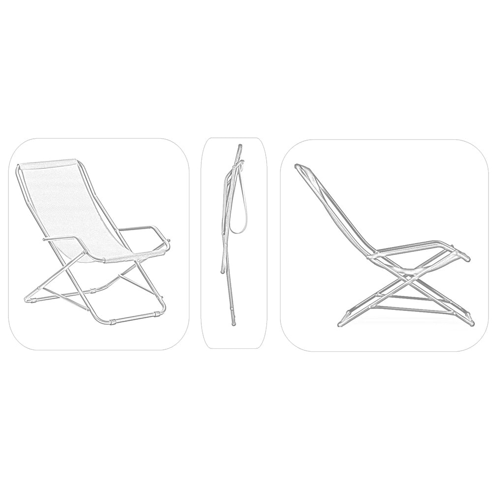 Sdraio dondolina Creta in tubo di acciaio verniciato con telo in pvc beige