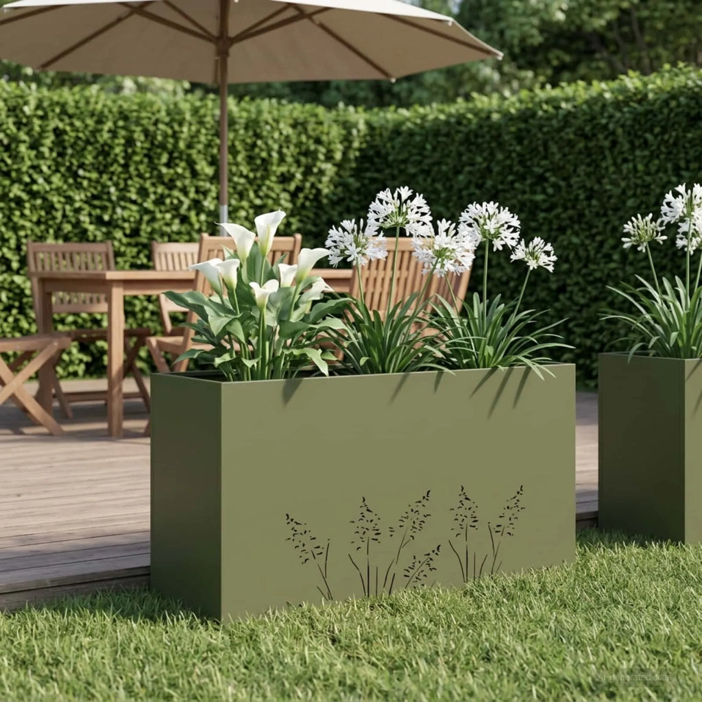Vaso da giardino Verde Oliva 100 x 30 x 49 cm 8005868