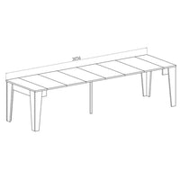 CONSOLLE A SPILLO 53/305X90XH75CM LARICE BIANCO