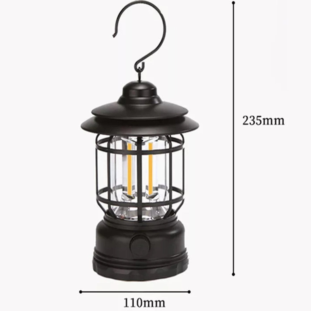 Trade Shop - Lanterna Lampada A Batteria Da Campeggio Ricaricabile Luce Emergenza Regolabile -