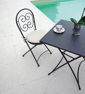 Tavolino Quadrato Pieghevole da Giardino 70x70 cm in Ferro Vorghini Orta Antracite