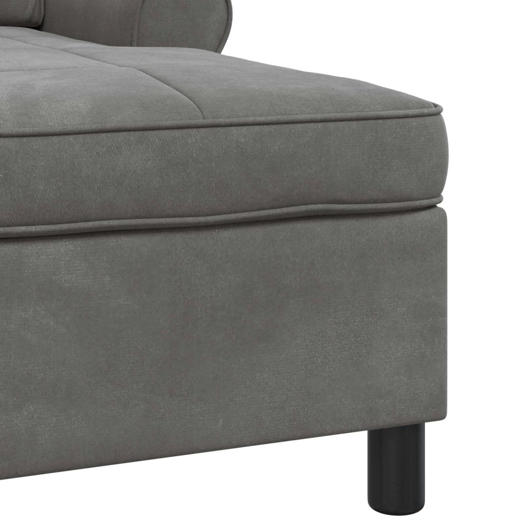 Chaise Lounge | Sedia a Sdraio con cuscino Grigio scuro 91 x 157 x 91 cm Velluto CFW6791386