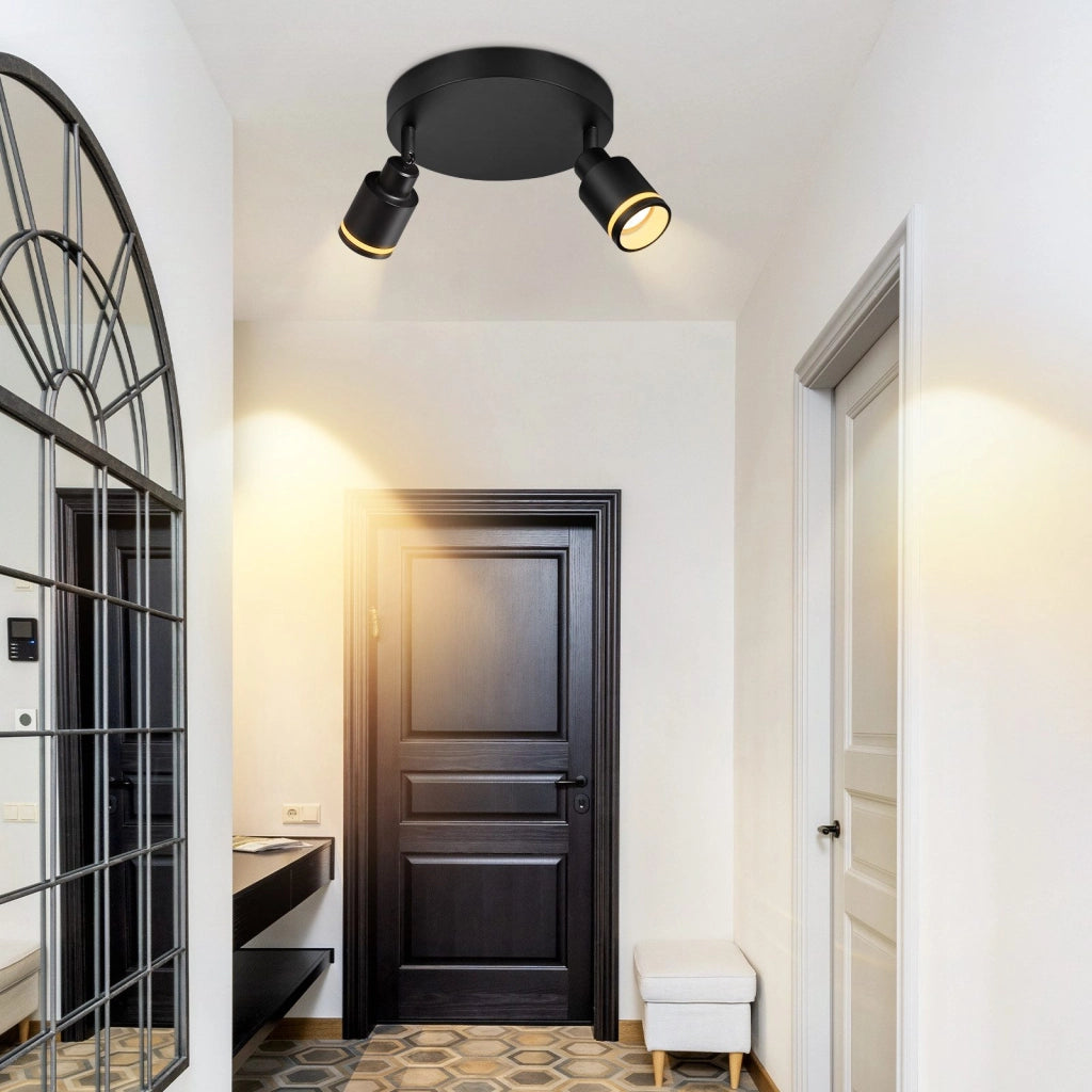 ZMH Faretto da soffitto 2 fiamme giratori a sospensione per corridoio anche parete