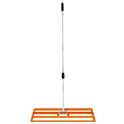 Livellatrice 100cm Rastrello Livellatore Acciaio Arancione 1,9m Manico Estensibile Erba