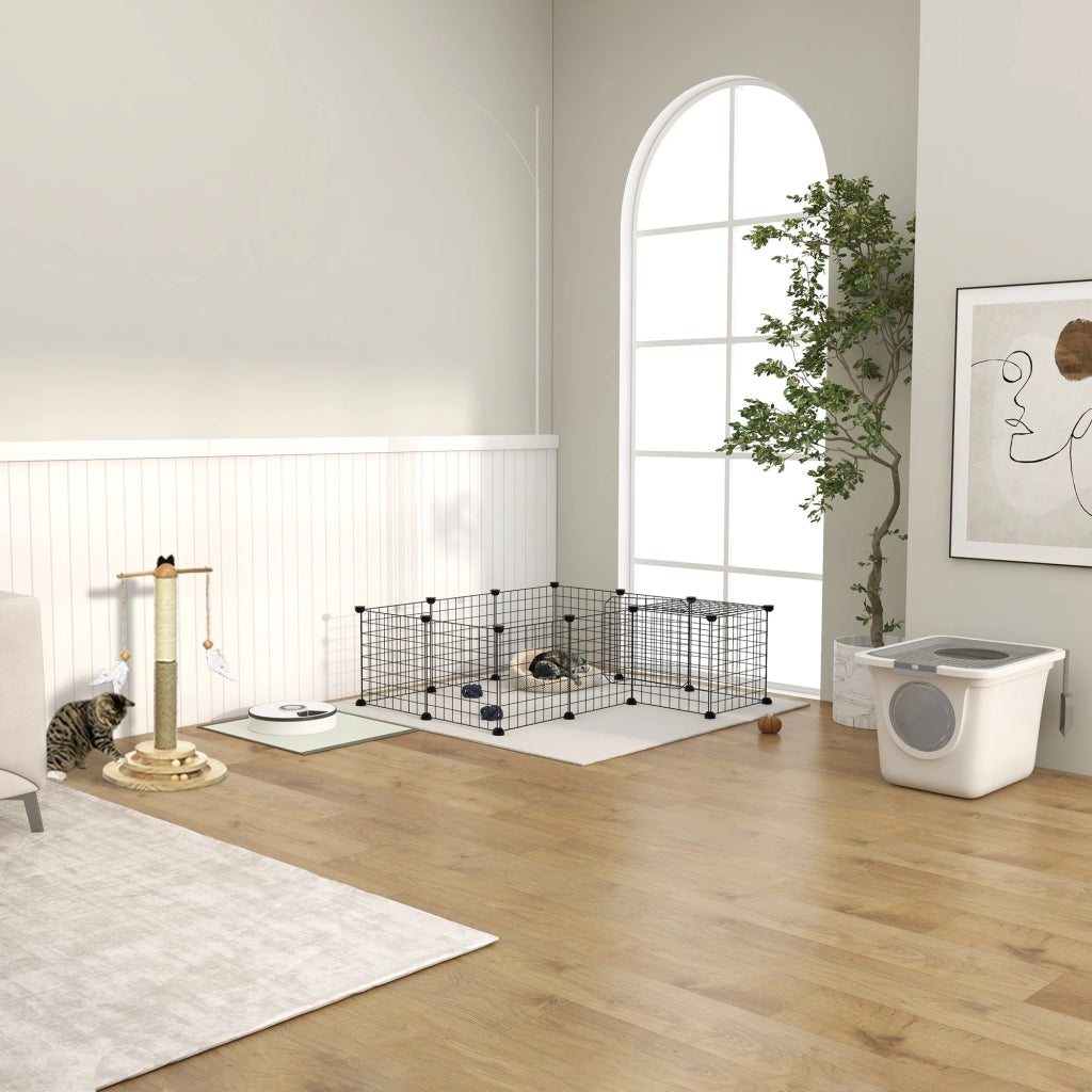 Lettiera per Gatti Chiusa 44x55x39 cm 2 Ingressi Vassoio Estraibile e Paletta Bianco