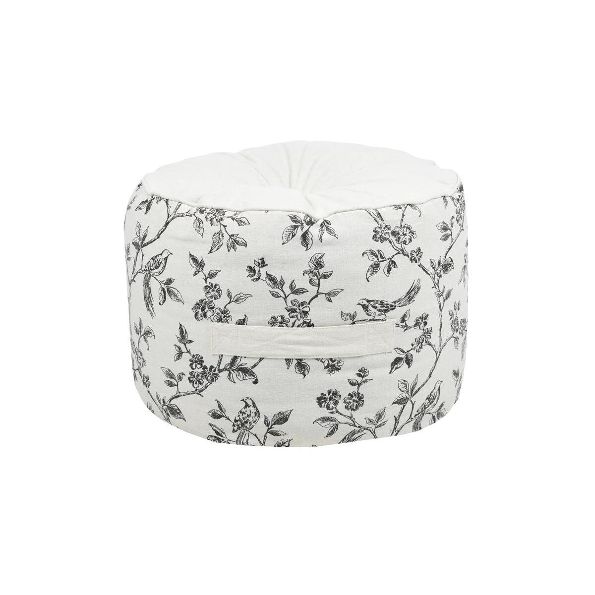 POUF CLARINE D.40XH30CM ECRU'.