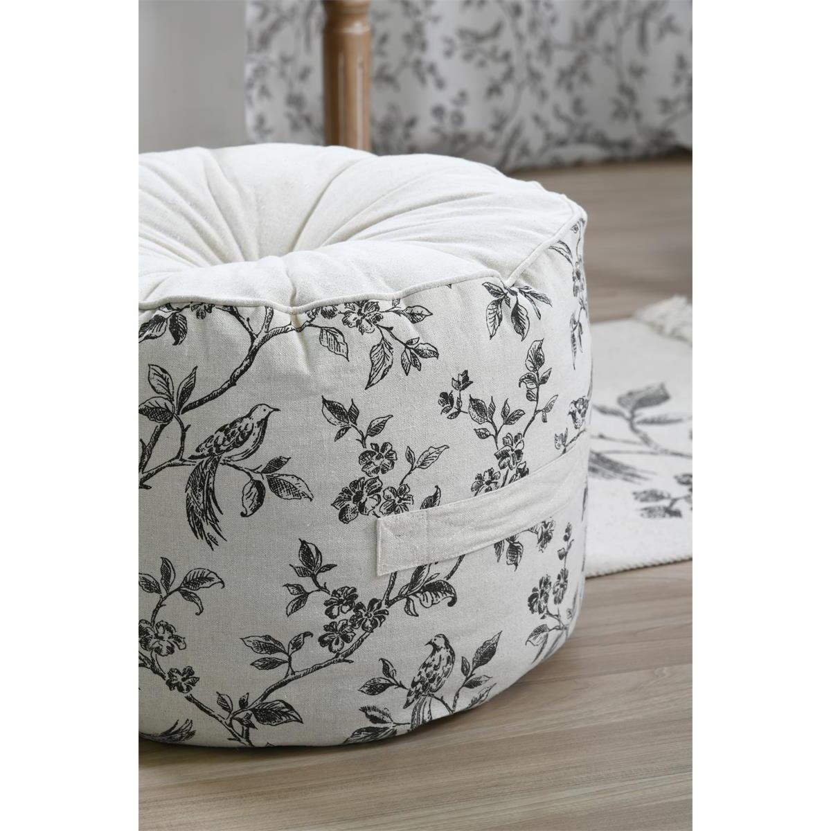 POUF CLARINE D.40XH30CM ECRU'.