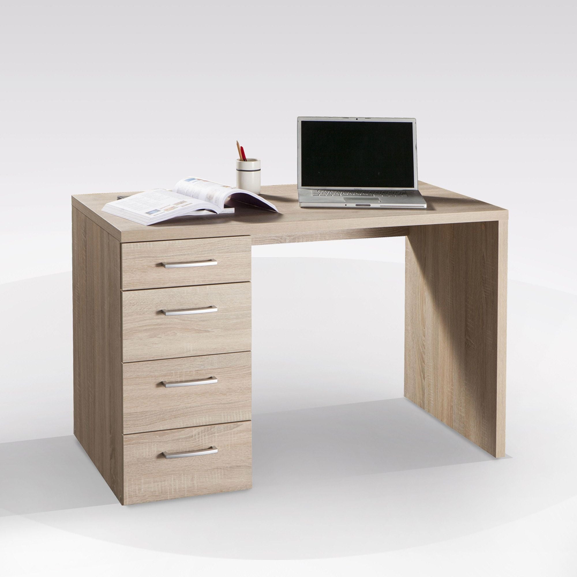 SCRIVANIA MONETA 110X60XH74CM 4 CASSETTI ROVERE