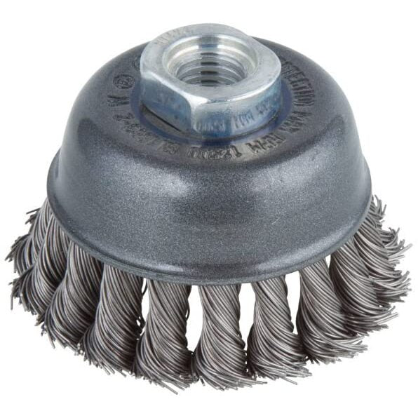 SPAZZOLA METALLICA INTRECCIATA A TAZZA D.75MM M14