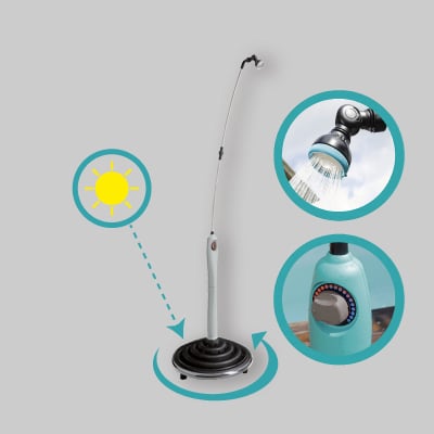 DOCCIA DA GIARDINO SOLARE "SUNNY STYLE" con base serbatoio