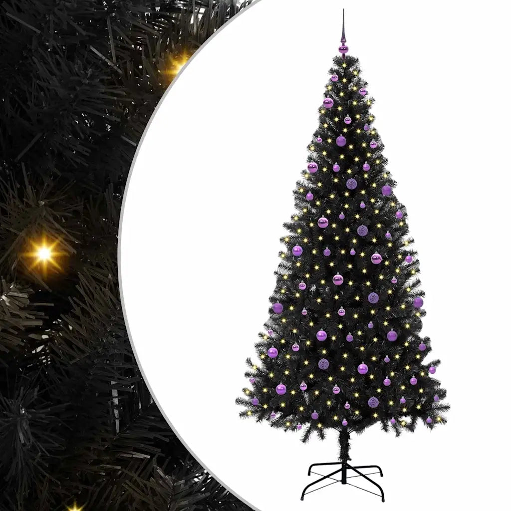 Albero di Natale con 300 LED con supporto Nero 240 cm PVC 3396502