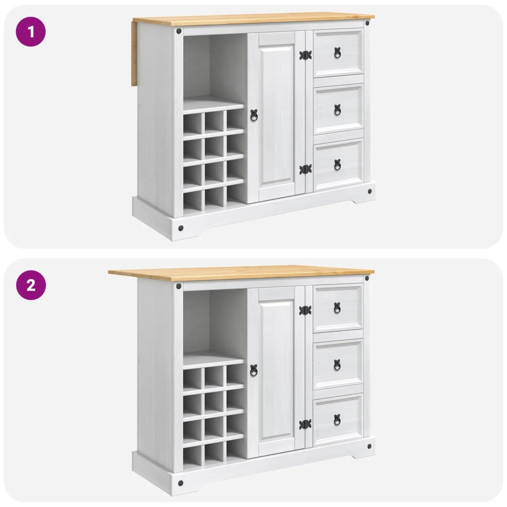 VidaXL Stoccaggio in cucina Bianco e Cera di Miele 112 x 70 x 91,5 cm 42033379