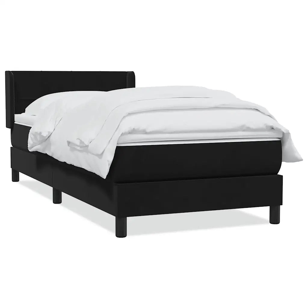 Giroletto a Molle con Materasso Nero 80x220 cm Velluto